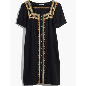 Madewell Mini Womens Dress S Moroccan Embroidered Square Neck Boho Ethnic chic